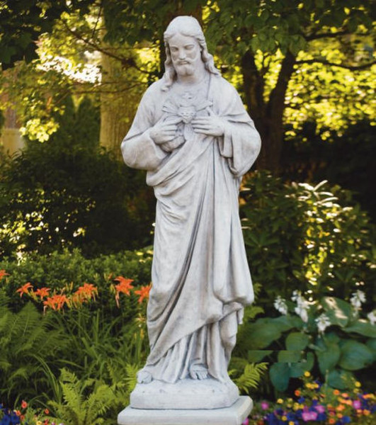 Sacred Heart Of Jesus Life Size Sculpture Christ monumental Statue Cement